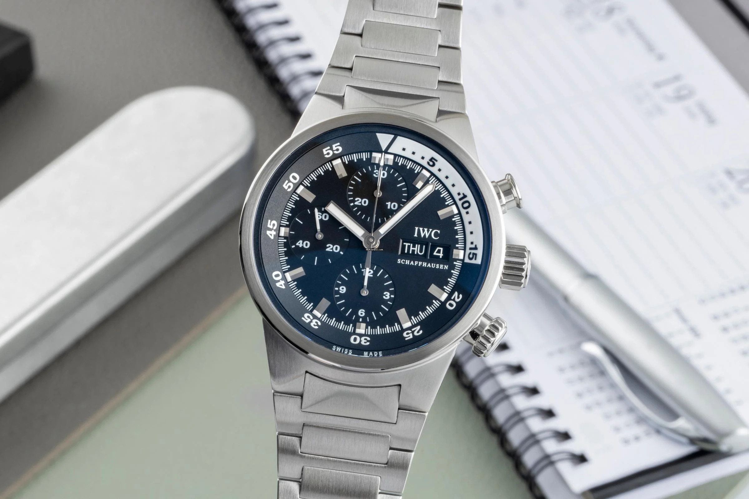 IWC Aquatimer Chronograph Stahl Automatik Herrenuhr Ref. IW371928 B&P 2007