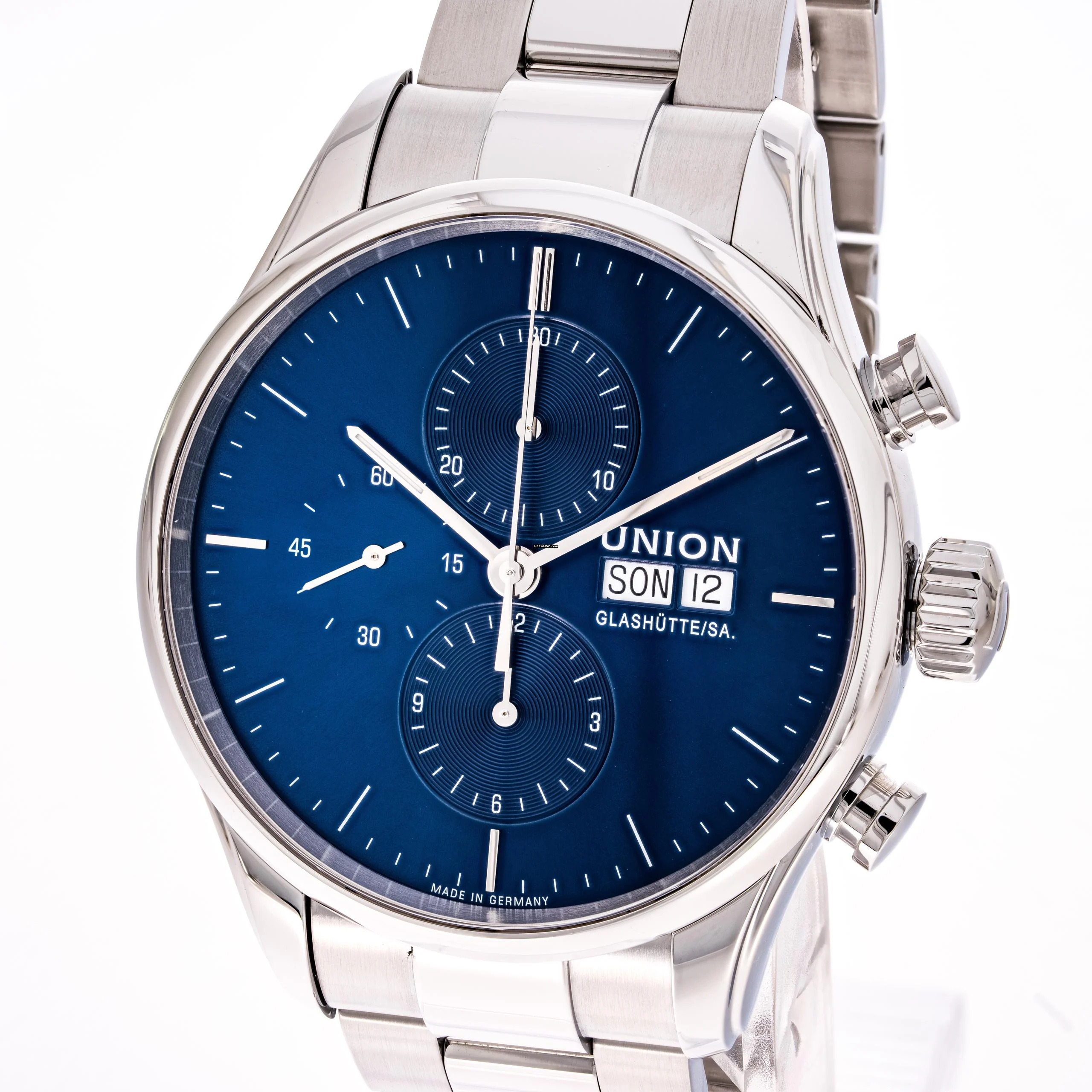 Union Glashütte Viro Chronograph 41 Blue – D011.414.11.041.00 – like NEW – 2020 Full Set