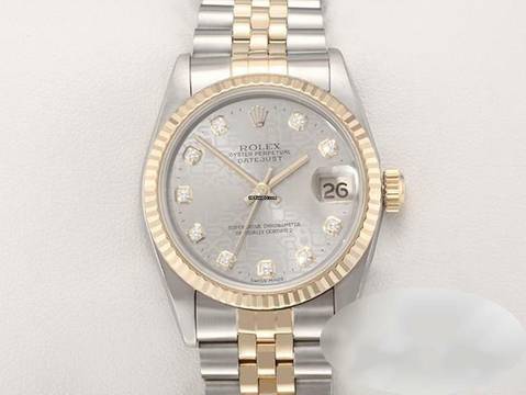  Rolex Datejust 31 Stahl Gelbgold 750 Diamanten Automatik Gold Stahl Stainless Steel 18kt Yellow Gold Jubilé-band Chronometer Oyster White Dial 