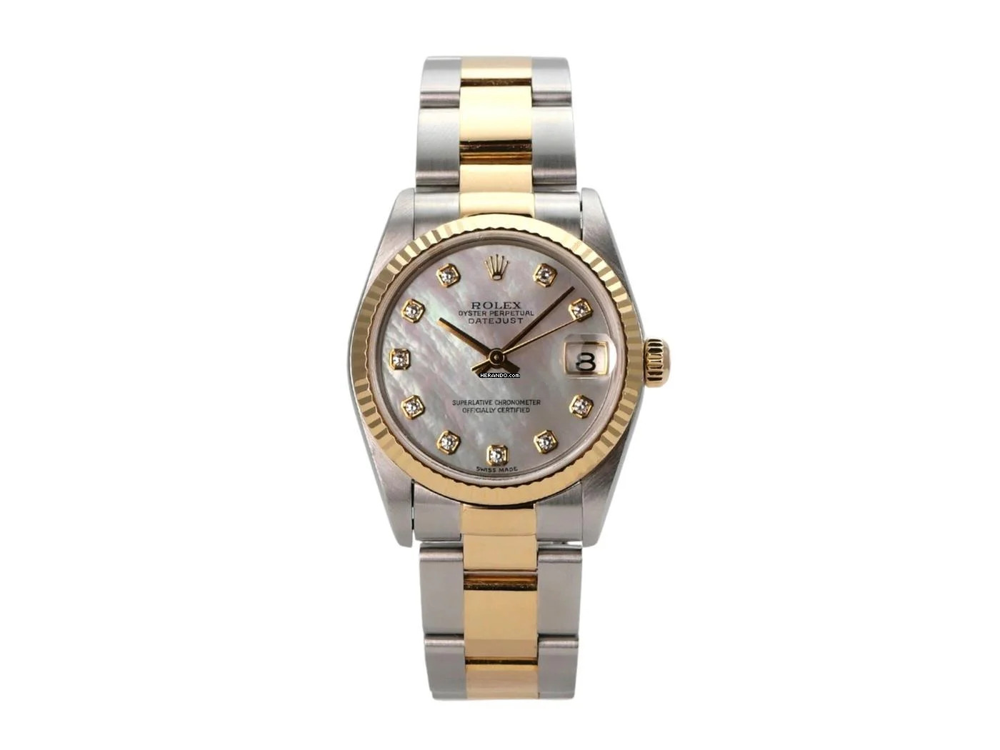 Rolex Datejust 31 Edelstahl Gelbgold 78273 Perlmutt Dia