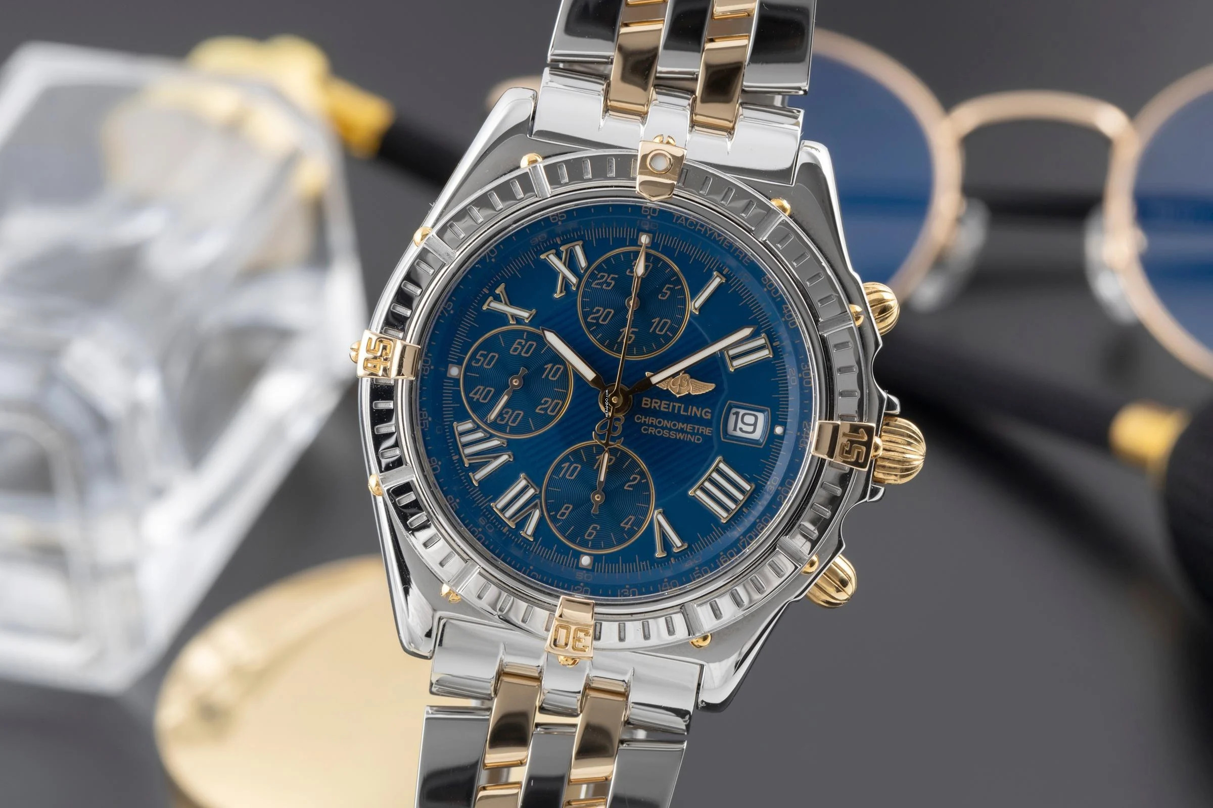 Breitling Crosswind Chronograph Stahl / Gold Automatik Herrenuhr Ref. B13355