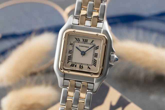  Cartier Panthère Classique Et Figaro SM Stahl Gold Quarz Damenuhr Ref. W25029B6 