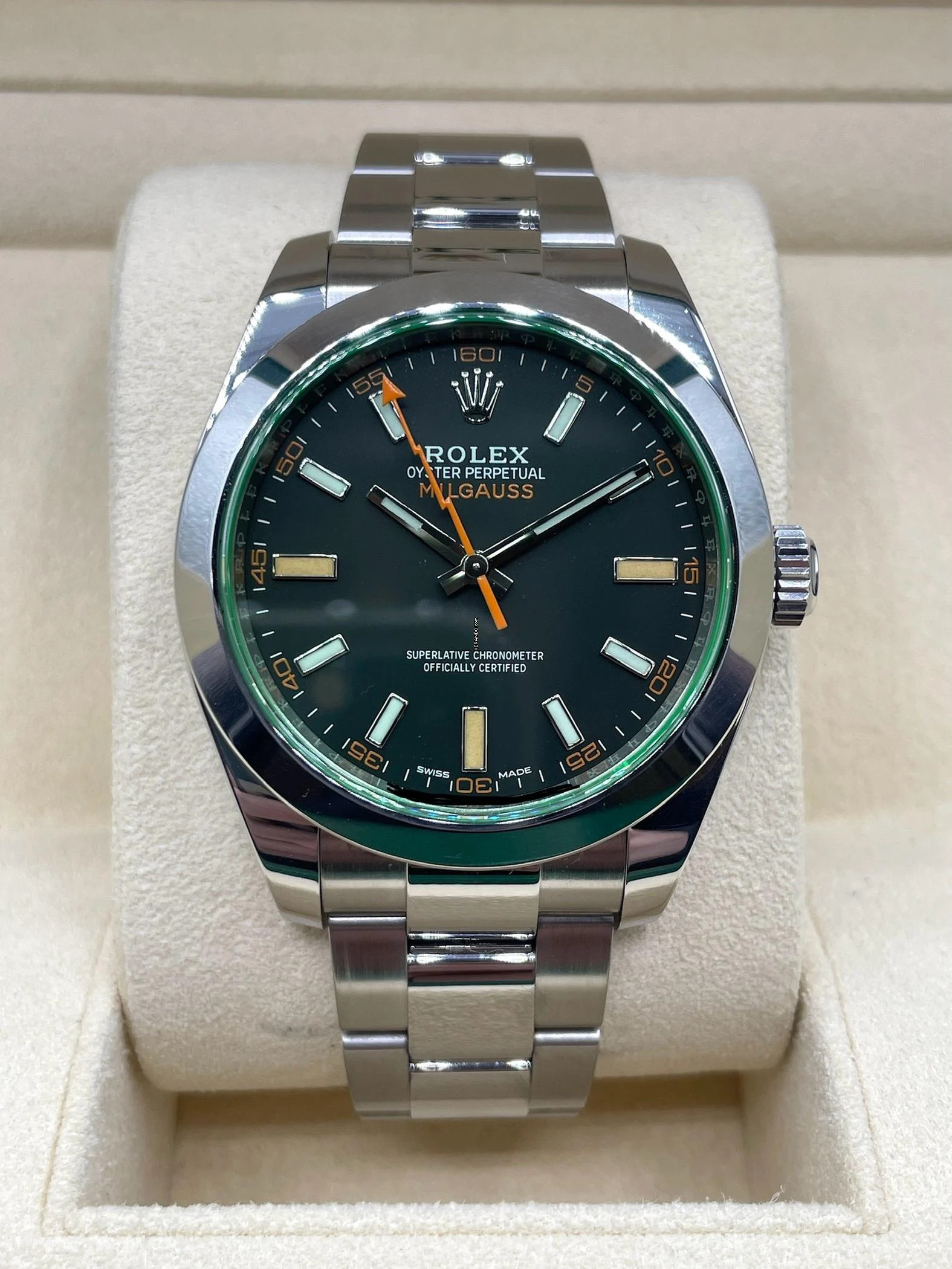 Rolex Milgauss Black Dial Top Condition Full Set with Box&Papers 2022 with first buying receipt LC Austria