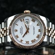 Thumbnail von Rolex Datejust 36 Steel Rosé - White Roman - like New - Fullset - 06/2015