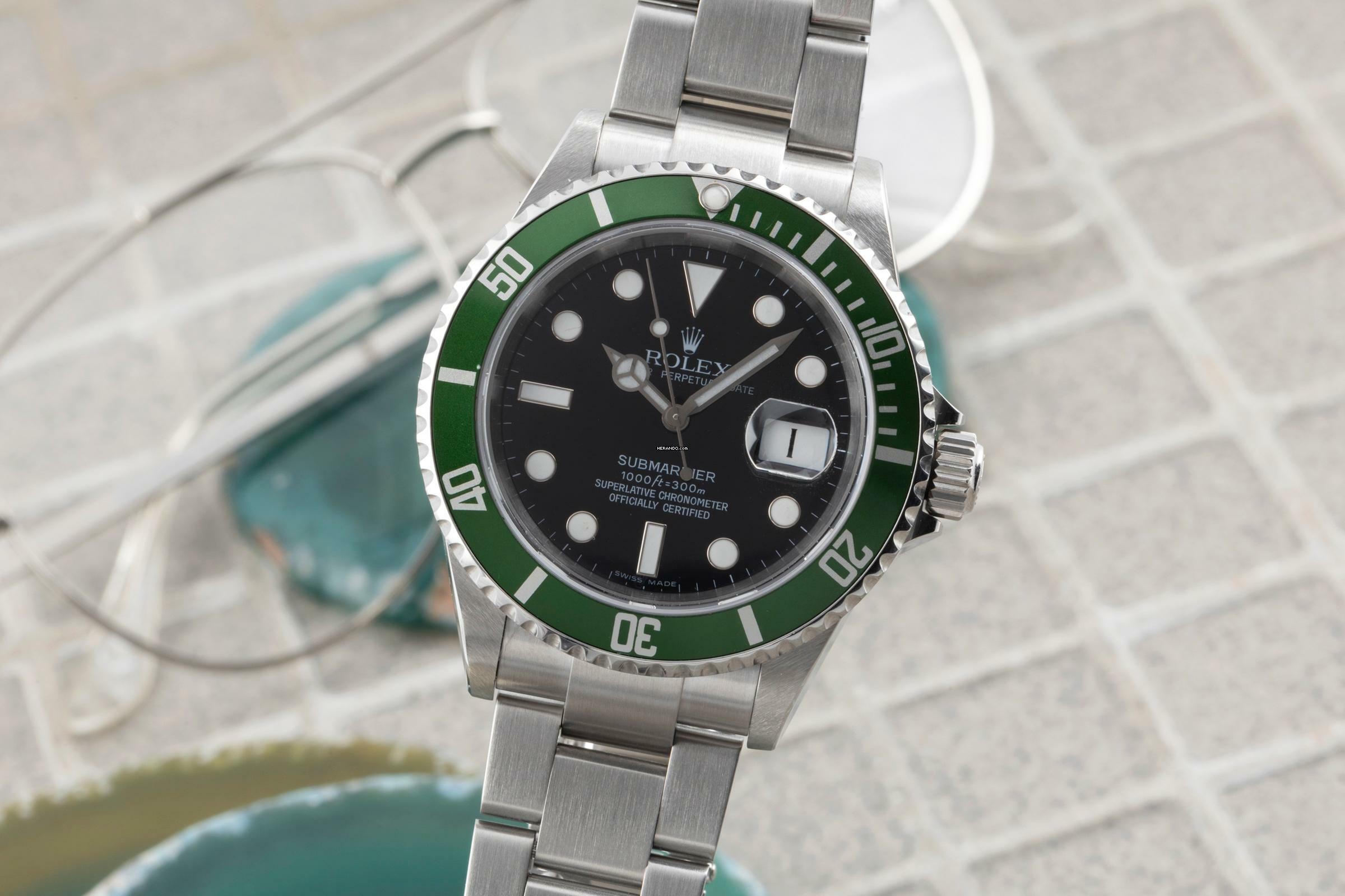 Rolex Submariner Date Kermit Automatik Herrenuhr Ref. 16610T Papiere 2009