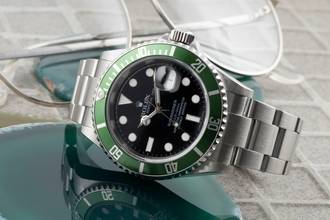 Thumbnail von Rolex Submariner Date Kermit Automatik Herrenuhr Ref. 16610T Papiere 2009
