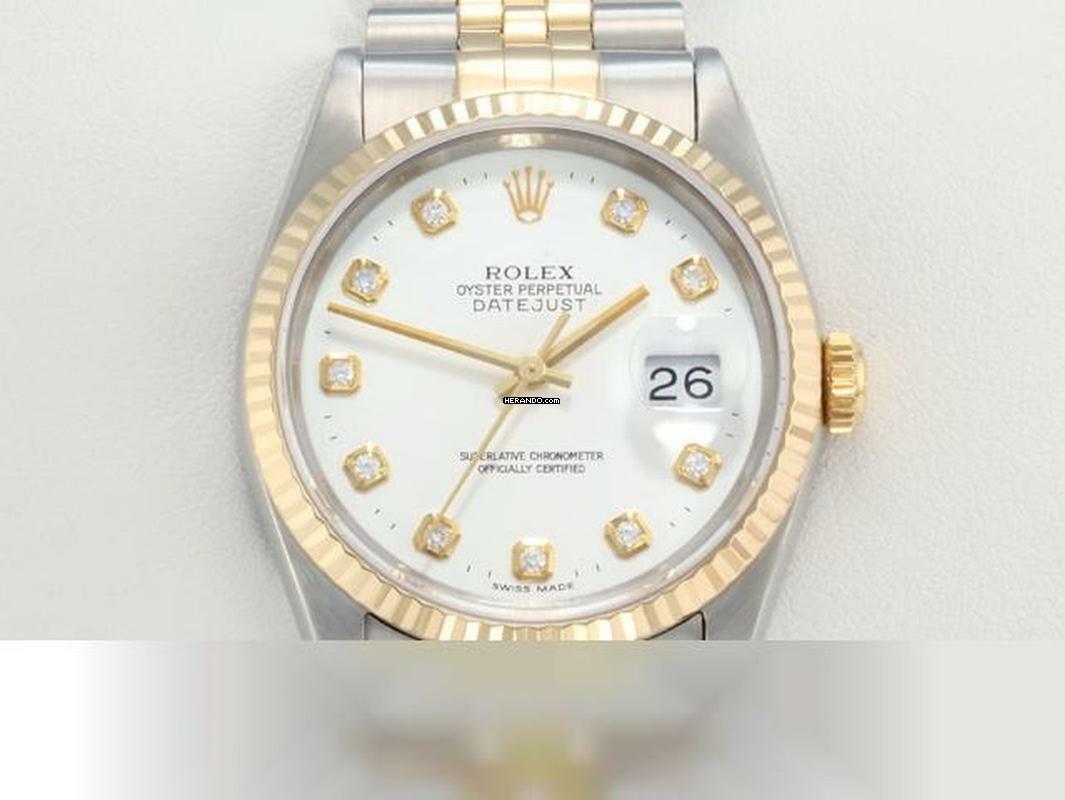 Rolex Datejust 36 36mm 16233 2003 Diamanten Stahl Gelbgold 750 Automatik Gold