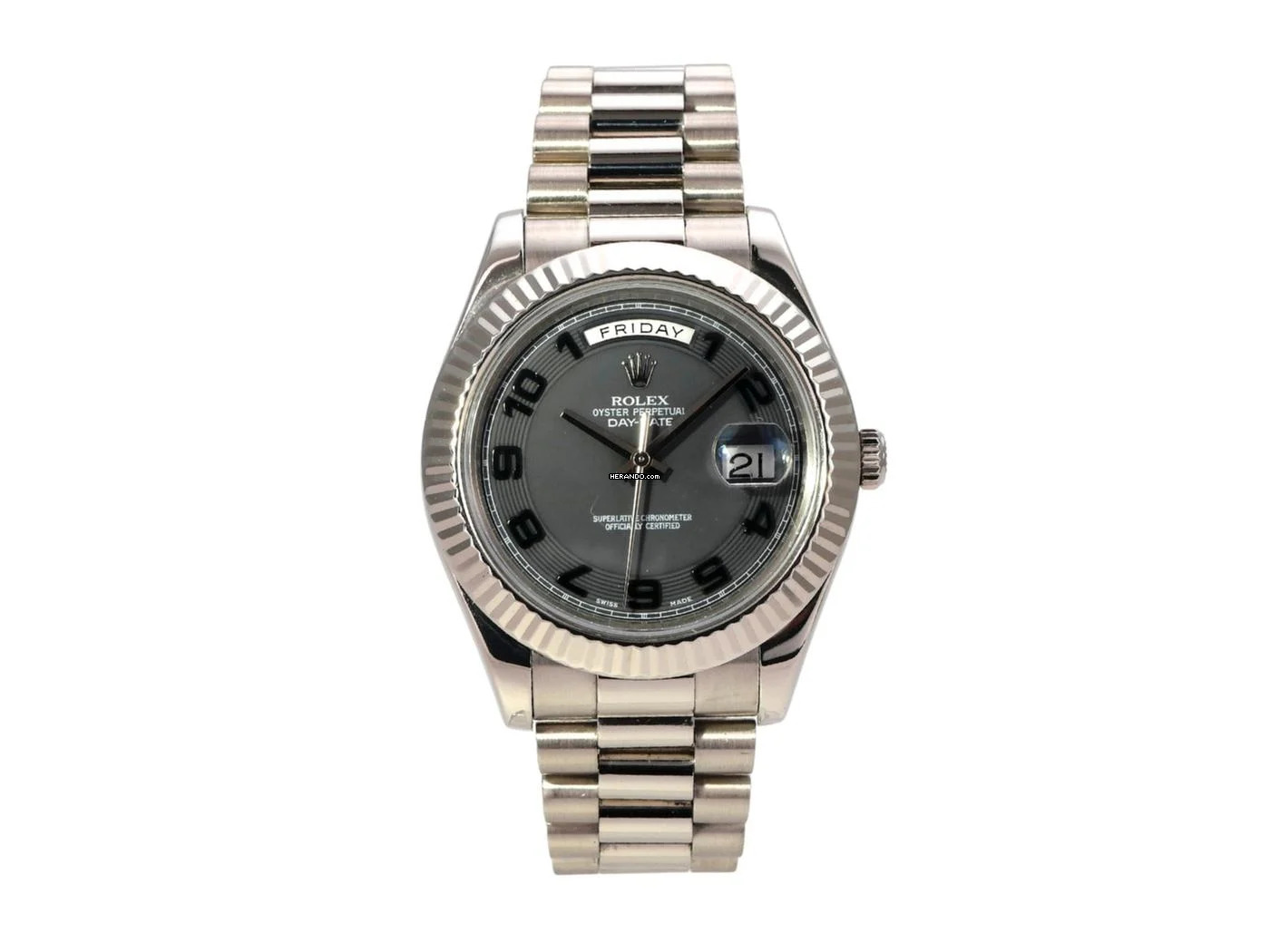 Rolex Day-Date II Weißgold 218239 Grau Arabisch