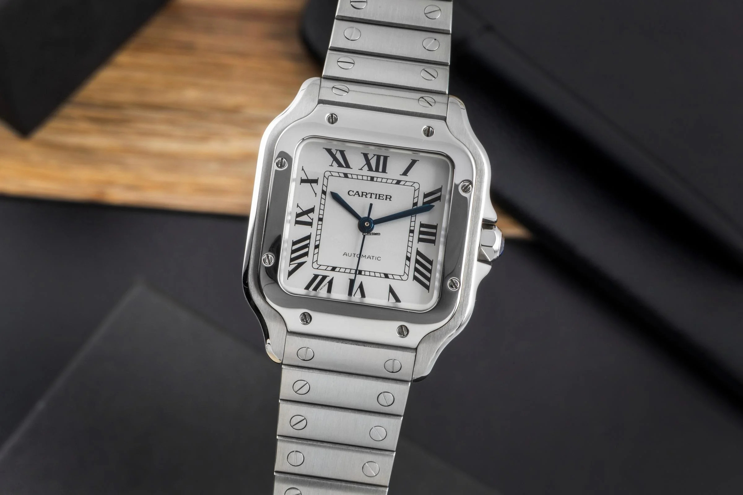 Cartier Santos Medium Automatik Edelstahl Herrenuhr Ref. WSSA0029 B&P 2020