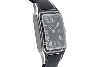 Thumbnail von Cartier Santos Dumont Black Lacquer Handaufzug Herrenuhr Ref. WSSA0046 B&P 2023