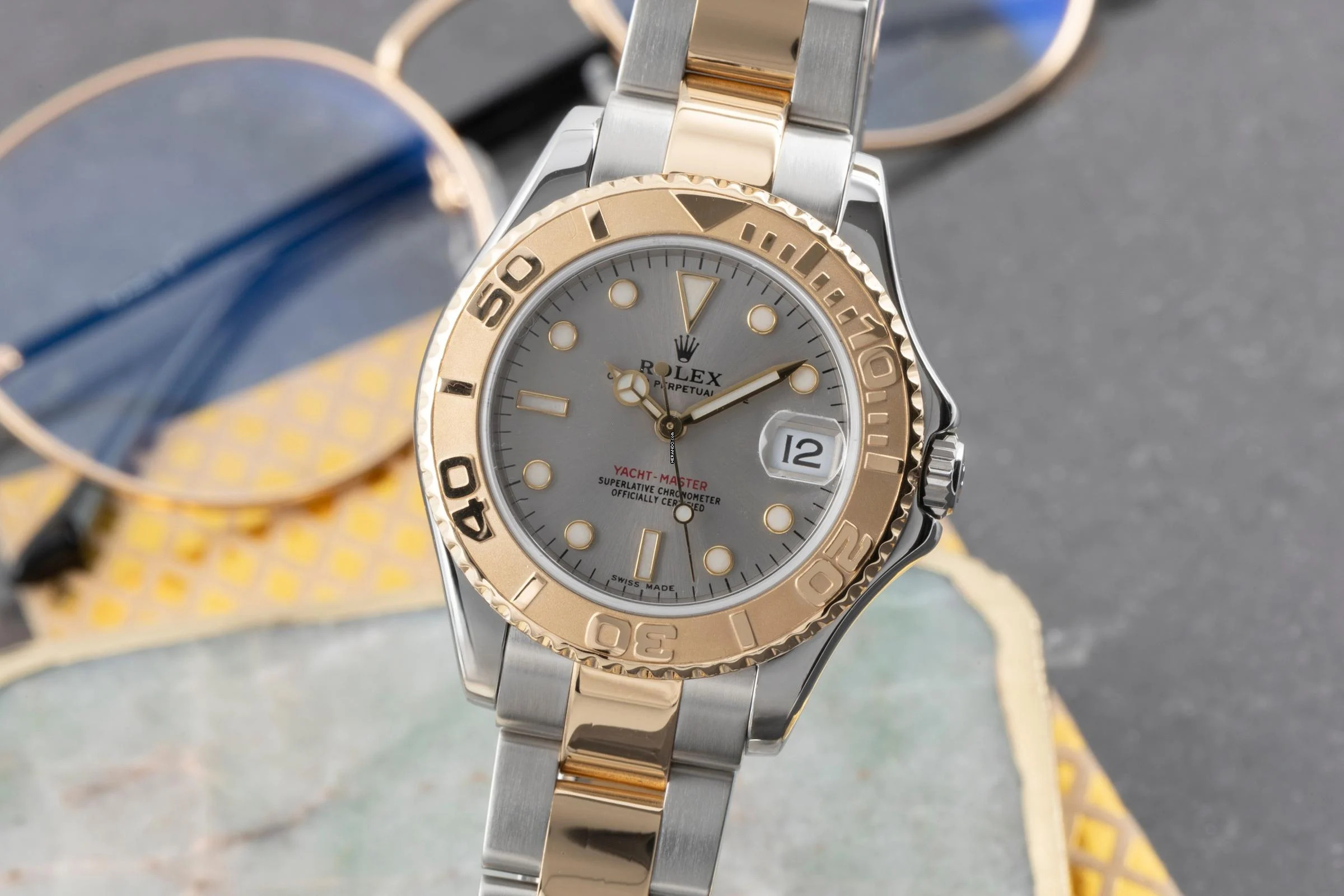 Rolex Yacht-Master Grey Dial Edelstahl / Gold medium Ref. 168623 A-Serie