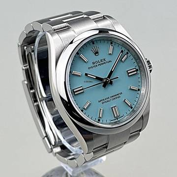  Rolex Oyster Perpetual 36 Zifferblatt türkis blau Tiffany dial Index Oysterarmband Full Set EK 10/2025 deutsche Auslieferung 