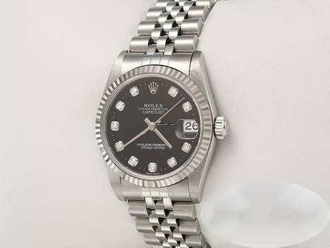  Rolex Datejust 31 31mm Medium Stahl Weissgold 750 Diamanten Automatik Gold Stainless Steel 18kt White Gold Jubilé-band Chronometer Oyster Black Dial 