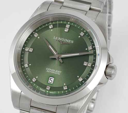  Longines Conquest Green Automatic 41mm NEW FULL SET 