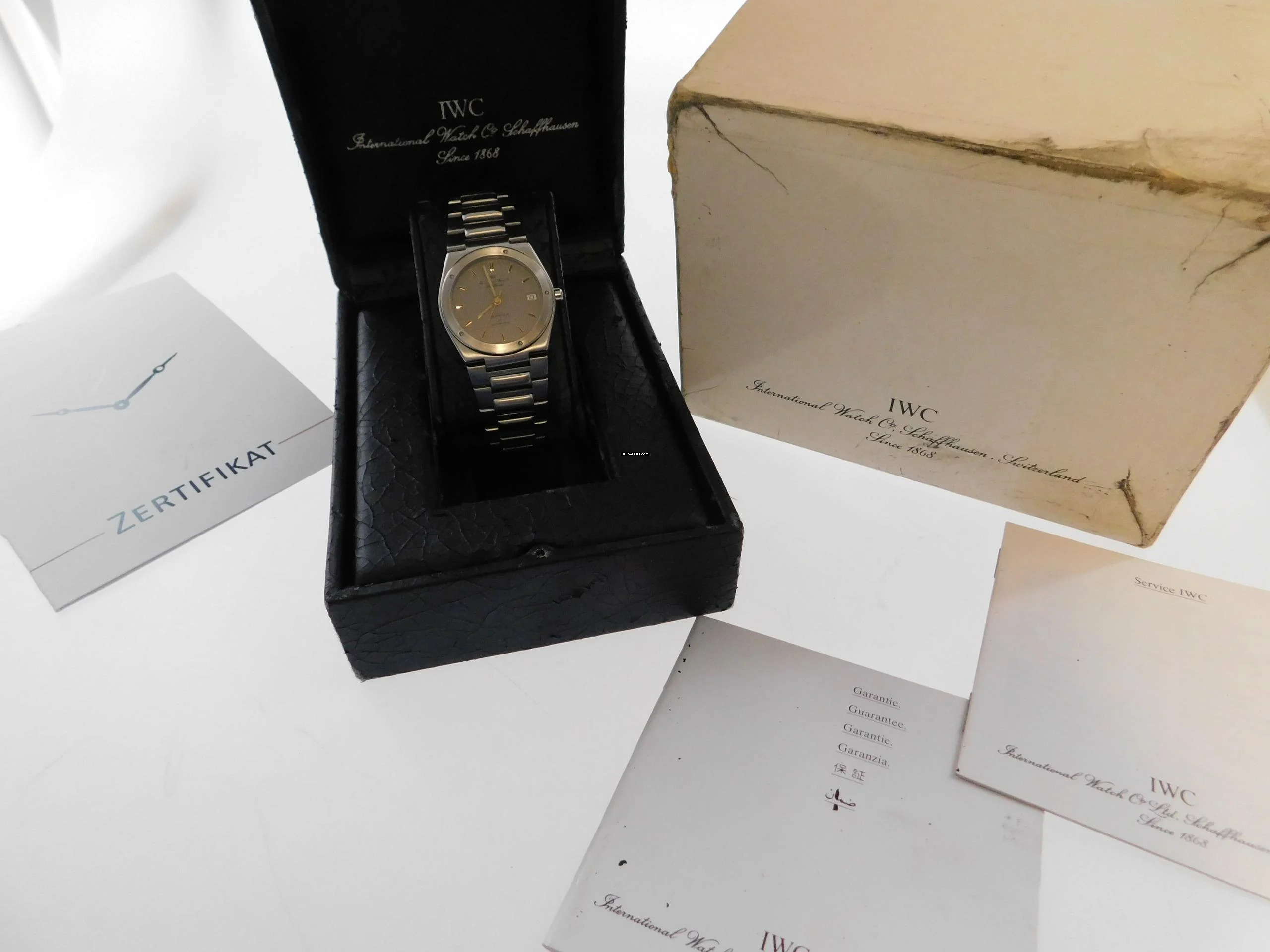 IWC Ingenieur Automatic Sl Automatic 35mm Herrenuhr super selten mit original Box Millimeter Papier Zifferblatt Uhr im Traumzustand !