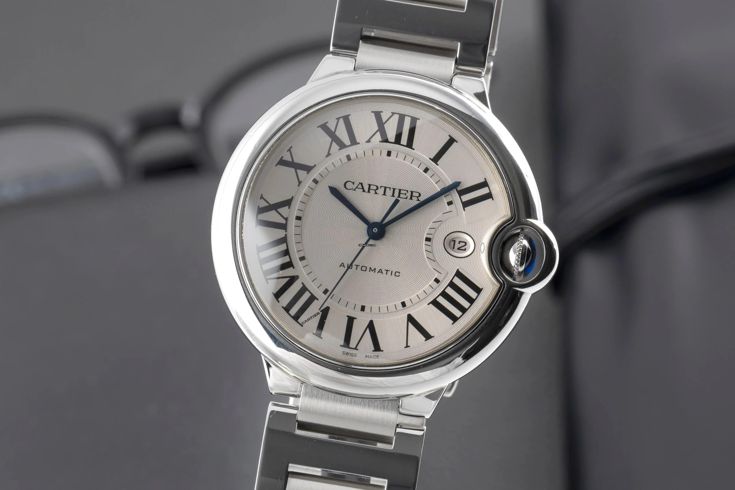 Cartier Ballon Bleu 42mm De Cartier Automatik Stahl Herrenuhr Ref. W69012Z4 B&P 2011