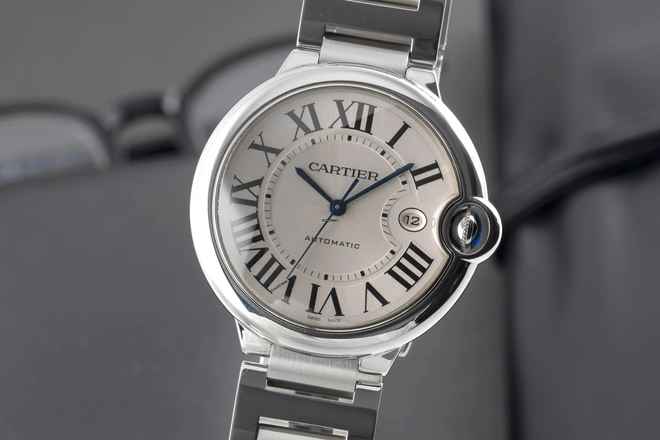  Cartier Ballon Bleu 42mm De Cartier Automatik Stahl Herrenuhr Ref. W69012Z4 B&P 2011 