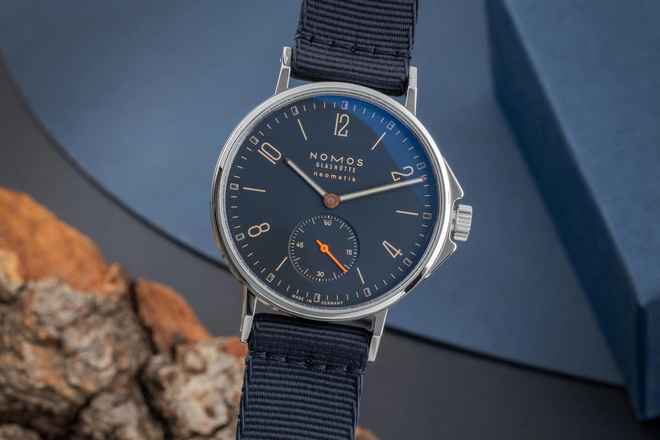  NOMOS Ahoi Neomatik Edelstahl Automatik Herrenuhr Ref. 566 