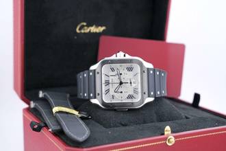 Thumbnail von Cartier Santos Chronograph - Additional Leather Strap - With Box And Papers - WSSA0017 2022
