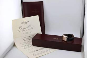 Thumbnail von Patek Philippe Gondolo Pink Salmon Dial - Bregut Numerals - With Box And Papers - 5024G-001 1998