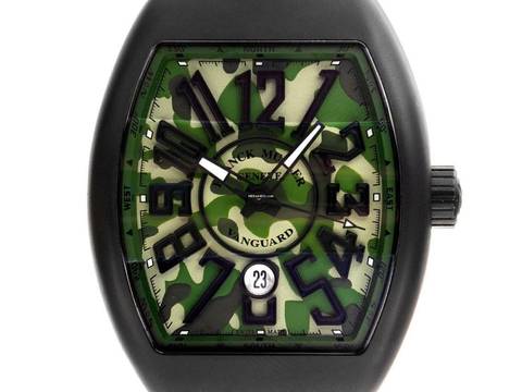  Franck Muller Vanguard Camouflage Titan PVD Automatik Armband Leder Kautschuk Faltschließe 53x44mm Box&Pap. Full Set Neu 