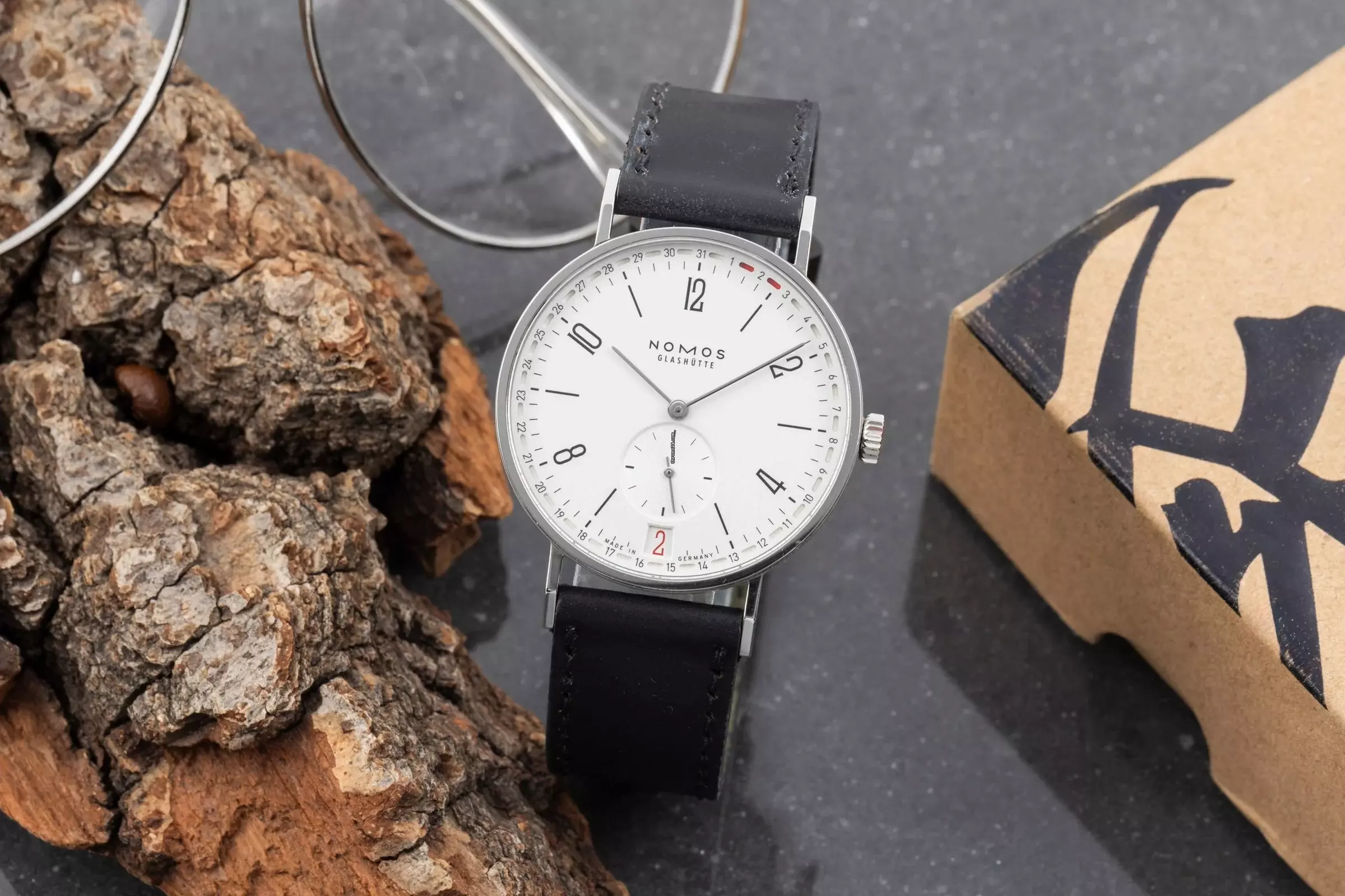 NOMOS Tangente 2 Date Stahl Handaufzug Herrenuhr Ref. 135 Box & Papiere 2025