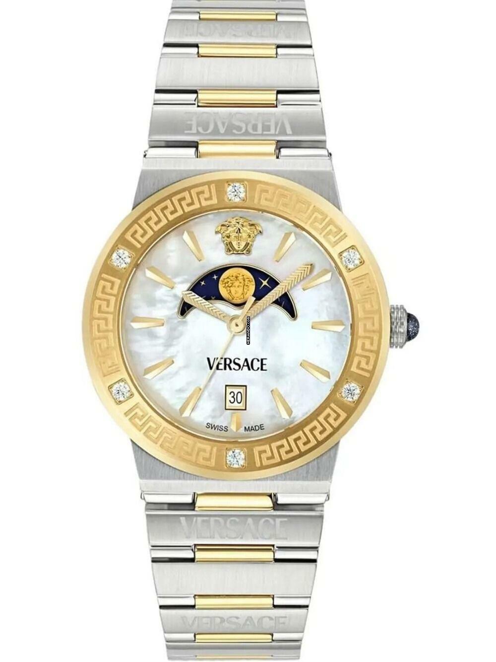 Versace VE7G00524 Damenuhr Greca Logo Moonphase Diamonds 38mm 5ATM