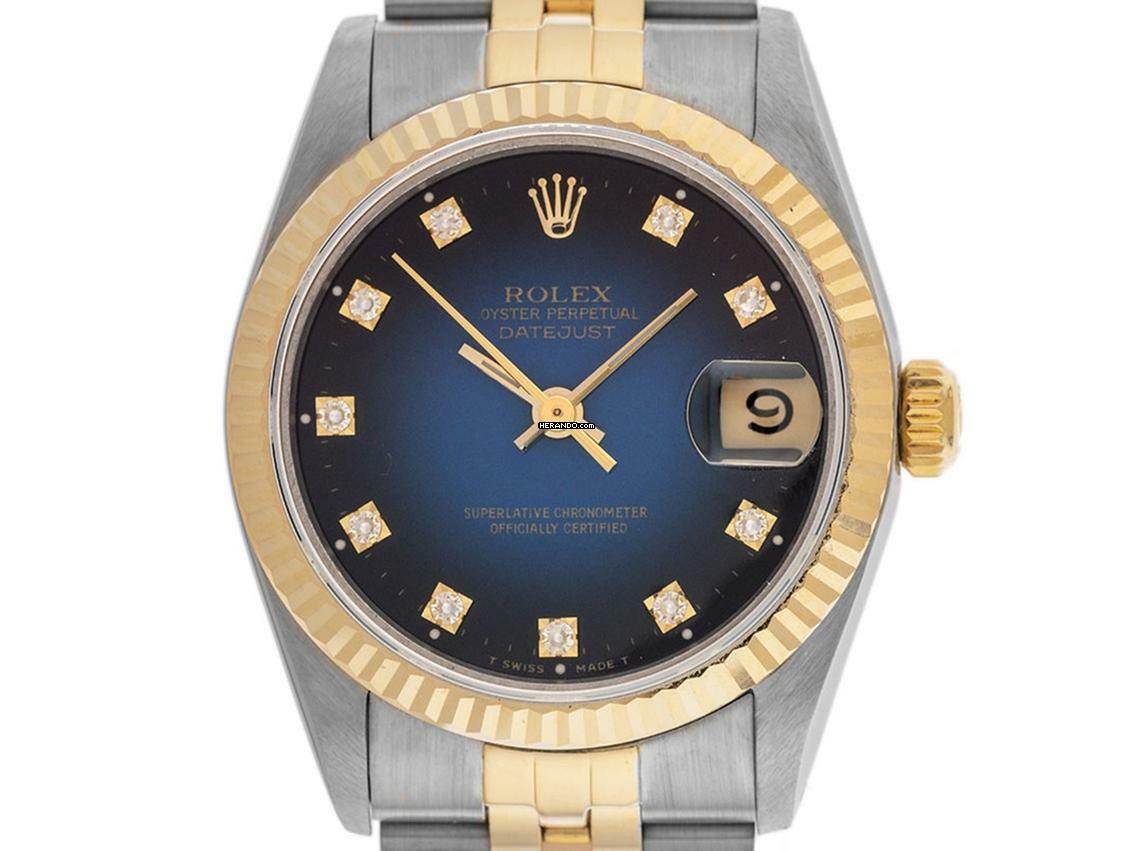 Rolex Datejust 31 Medium Diamanten Ref.68273 1993 Full Set sehr gut Vintage