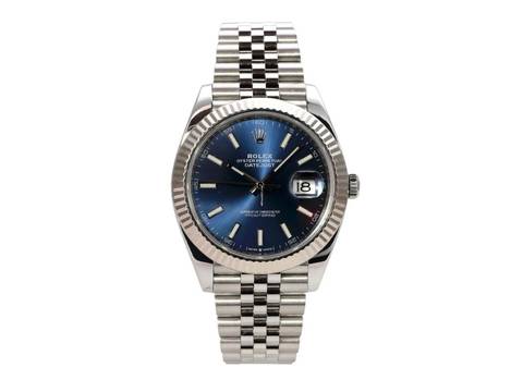  Rolex Datejust 41 Ref. 126334 Edelstahl / Weißgold Blau Jubile-Band 