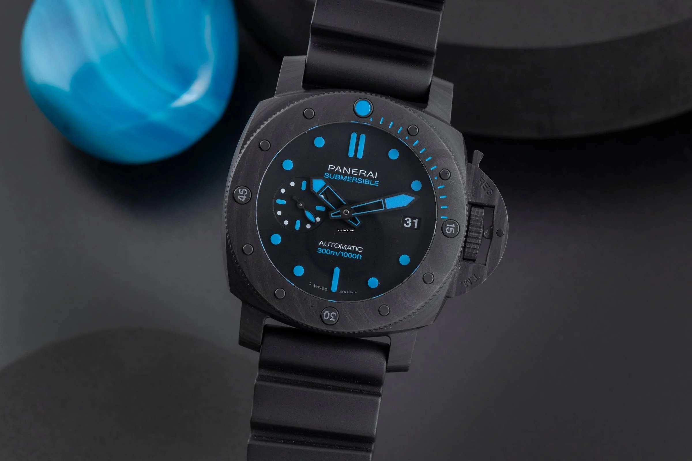 Panerai Submersible Carbotech Automatik Herrenuhr Ref PAM00960 B&P