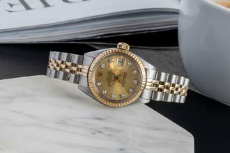 Thumbnail von Rolex Oyster Perpetual Lady Date Stahl / Gold Diamonds Automatik Ref. 6917 Vintage Klassiker