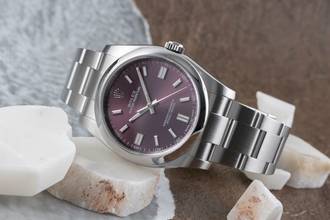 Thumbnail von Rolex Oyster Perpetual 36 Red Grape Edelstahl Automatik Herrenuhr Ref 116000 B&P
