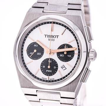  Tissot PRX Chronograph Panda – T137.427.11.011.00 – like NEW – 2023 Full Set 
