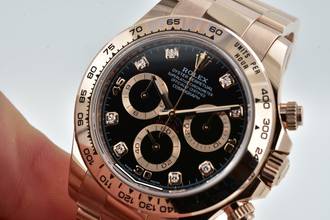 Thumbnail von Rolex Daytona Cosmograph 18k rose gold Diamond Black Dial 116505