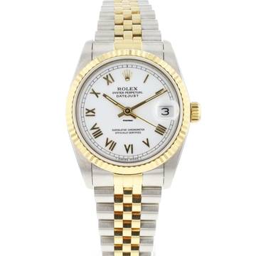  Rolex Datejust 31 Gold Steel White Roman Dial 