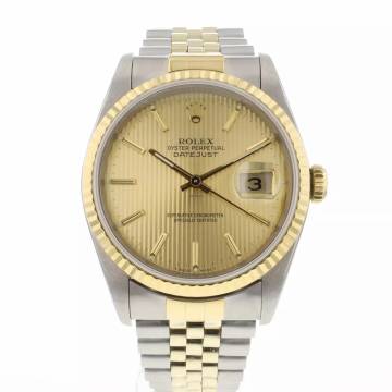  Rolex Datejust 36 Steel Gold Trapestry Dial 