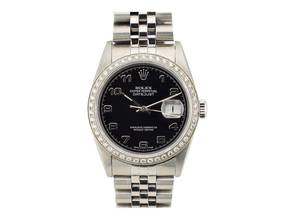 Thumbnail von Rolex Datejust 36 36mm Ref.16234 Black Dial With After Diamonds Bezel