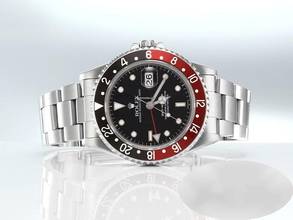 Thumbnail von Rolex GMT-Master I Stahl Coke 16700 Automatik 1997/98 Rolex-revision 2024 Zweite Zeitzone 1 Rot Schwarz