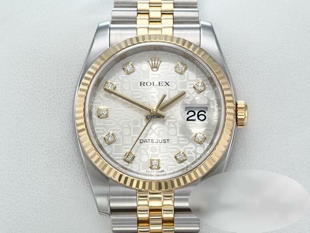 Rolex Datejust 36 36mm 116233 2019 Diamanten Stahl Gelbgold 750 Automatik