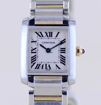  Cartier Tank Française Lady Stahl Gold Quarz Klassiker Sportlich Top 