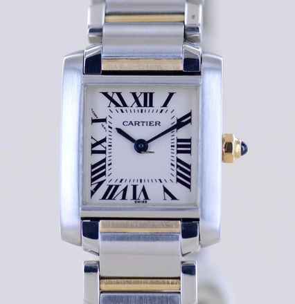  Cartier Tank Française Lady Stahl Gold Quarz Klassiker Sportlich Top 