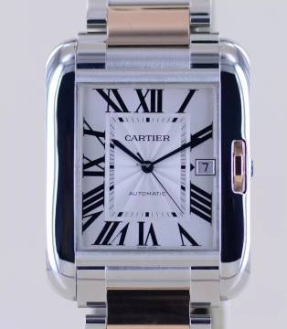  Cartier Tank Anglaise XL Automatic Steel Gold Dresswatch rar roman Dial Date 