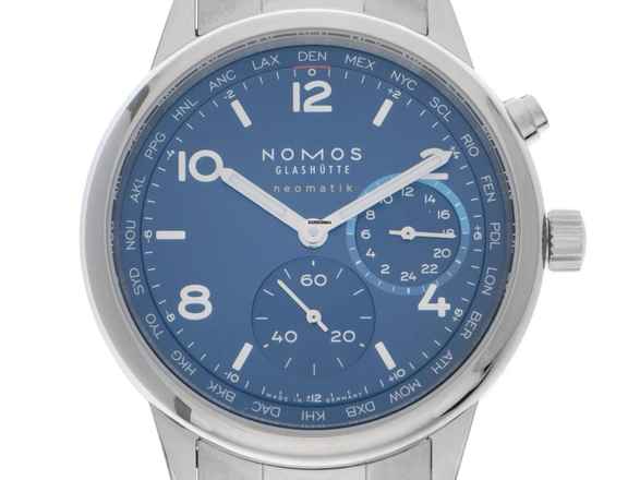  NOMOS Club Neomatik Glashütte Club Sport Neomatik Weltzeit Blau Ref.790 2025 Full Set Neu 