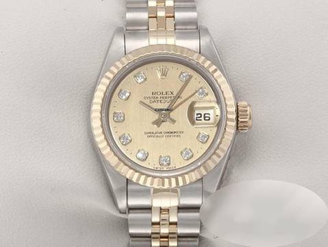  Rolex Lady-Datejust Edelstahl Gelbgold 750 Diamanten Automatik Gold Stahl Damen 