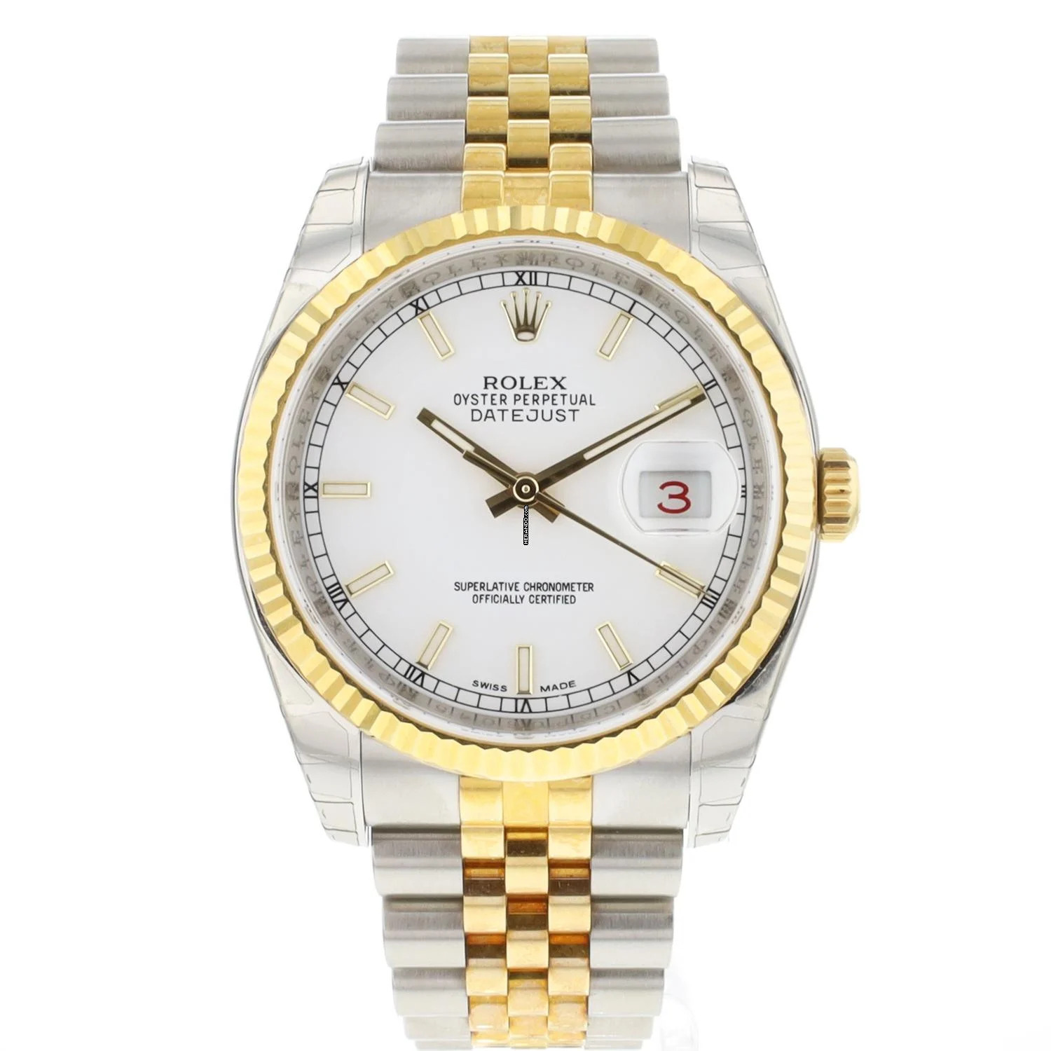 Rolex Datejust 36 Steel Gold White Dial NEW