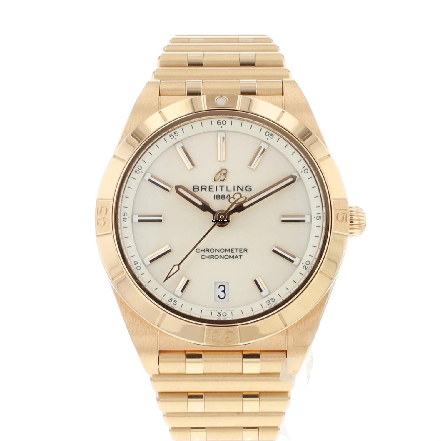 Breitling Chronomat 36 Automatic 36MM Rose Gold Silver Dial NEW