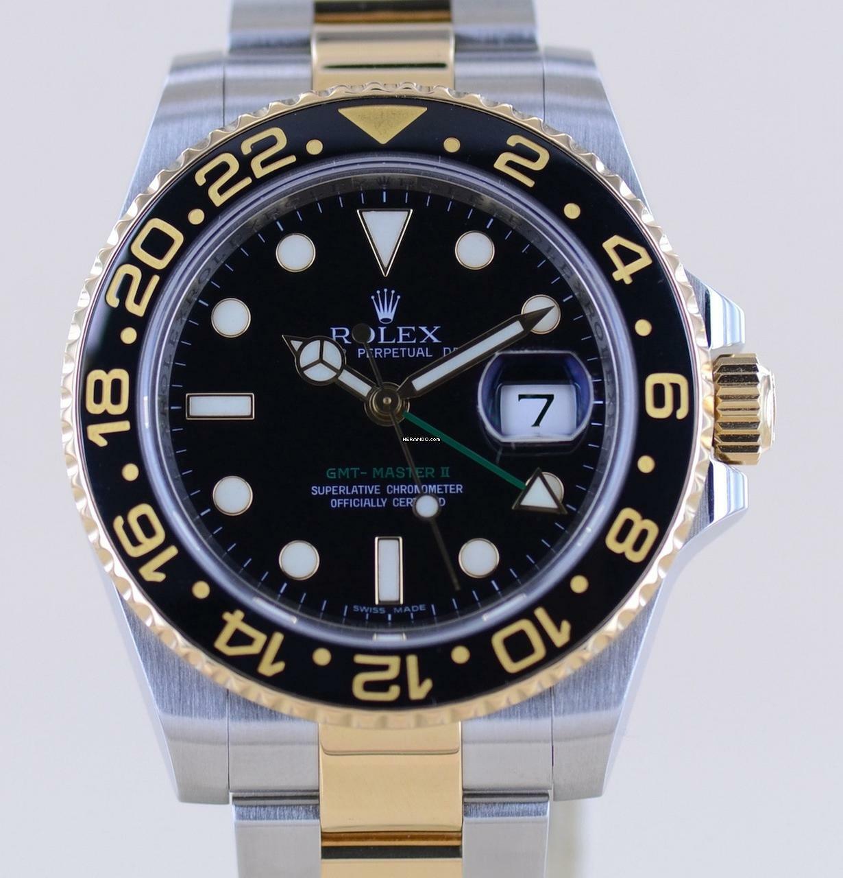 Rolex GMT-Master II 116713LN black Oysterband Keramik Stahl Gold B+P