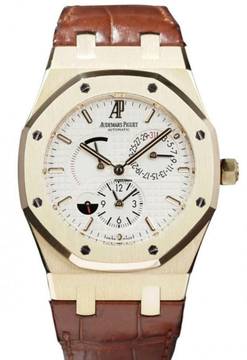  Audemars Piguet Royal Oak Dual Time 39mm - 18K Yellow Gold - White Dial - Box+Papers - 24 Months Warranty 26120BA.OO.D088CR.01 2008 
