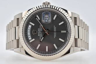 Thumbnail von Rolex Day-Date 40 Oyster Perpetual Day Date 40 18k White Gold 228239 Tapestry Grey Dial