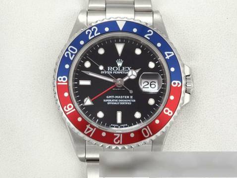  Rolex GMT-Master II Stahl 16710 2001 Pepsi Automatik Edelstahl Herrenuhr Stainless Steel Oyster-band Chronometer Black Dial 